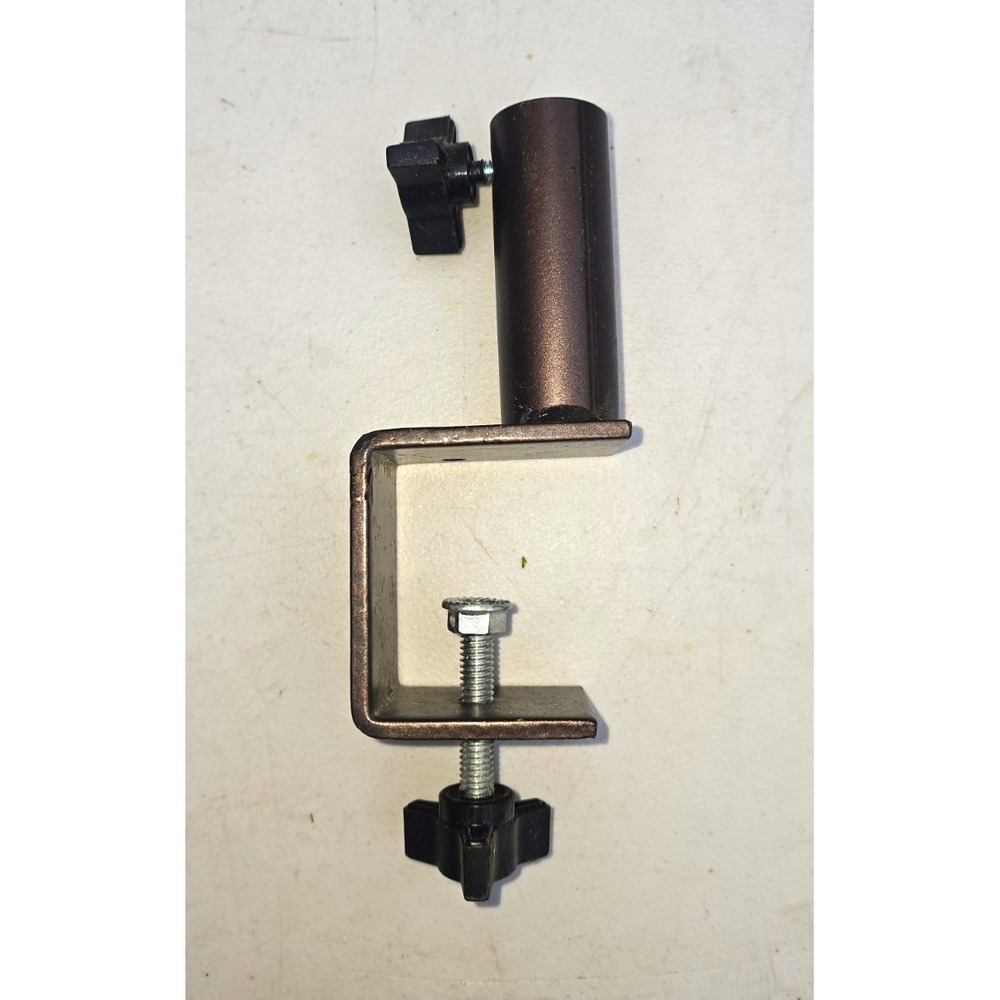 Adjustable C-Clamp Mount Bracket Steel Black w/ Tube Holder